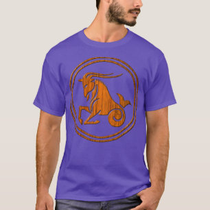 Wood Capricorn Zodiac Sea Goat Astrology Sign T-Shirt