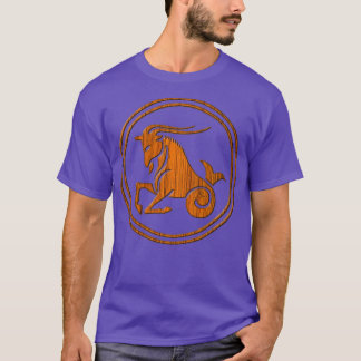 Wood Capricorn Zodiac Sea Goat Astrology Sign T-Shirt