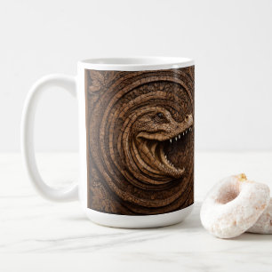 Wood Carved Australian Crocodile, Coffee Mug