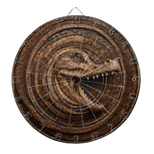 Wood Carved Australian Crocodile, Dartboard