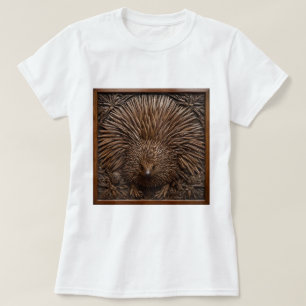 Wood Carved Australian Echidna, T-Shirt