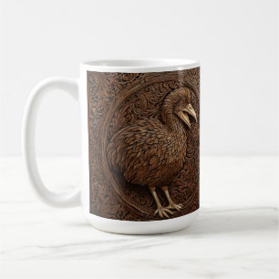 Wood Carved New Zealand Dodo Bird, Mug