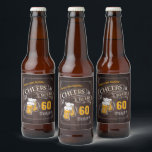 Wood Cheers And Beers Any Age Birthday<br><div class="desc">Stylish cheers and beers to 60 years typography design on brown wood grain background,  custom it with your own text,  fun and unique,  great for any age adult birthday party for men,  or anniversary party for any occasion.</div>