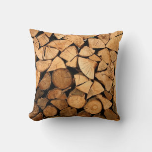 Wood Chips Throw Pillow