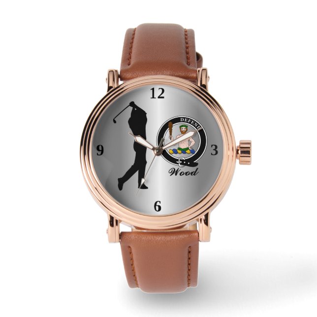 Wood Clan Badge (His) Golf   Watch (Front)