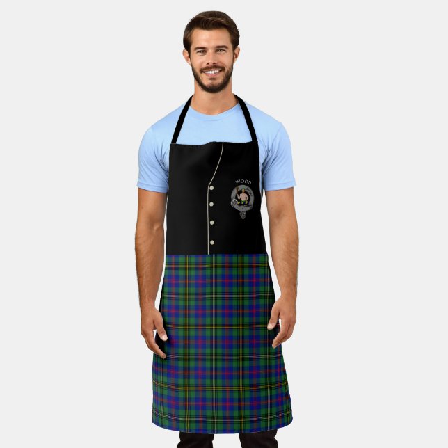 Wood Clan Badge & Tartan Kilt Apron (Worn)