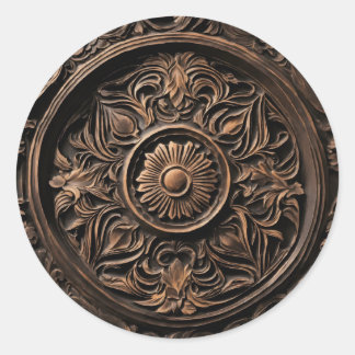 Wood Classic Round Sticker