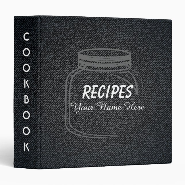 Wood Classy Utensils Kitchen recipe binder book (Front/Spine)