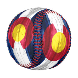 Wood Colorado flag baseball