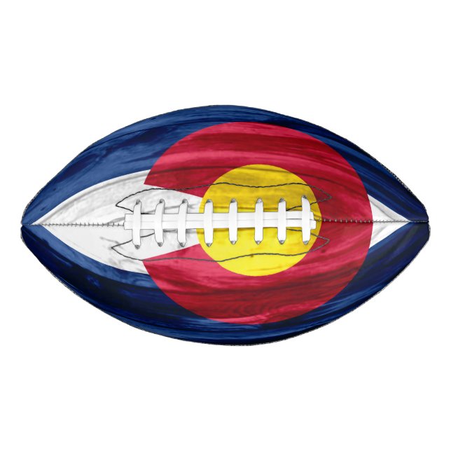 Wood Colorado flag full top print football (Front)