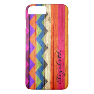 Wood Coloured Chevron Stripes Vintage Case-Mate iPhone Case