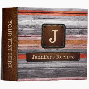 Wood Coloured Elegant Leather Look #12 Binder