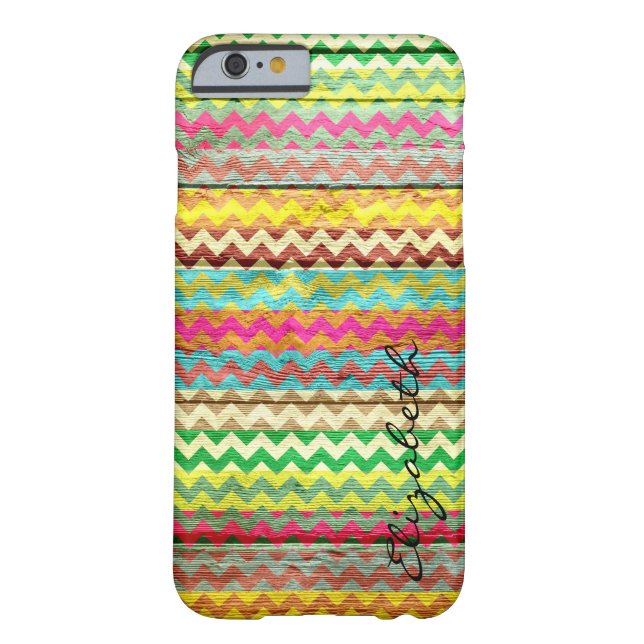 Wood Colourful Chevron Stripes Monogram #7 Case-Mate iPhone Case (Back)