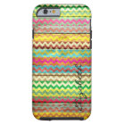 Wood Colourful Chevron Stripes Monogram #7