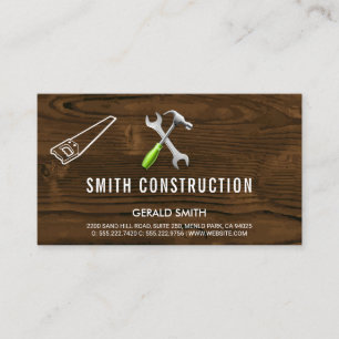 Wood Construction Carpentry Builder Business Card