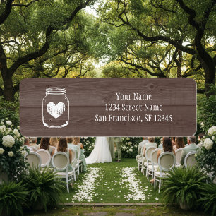Wood country chic mason jar Return Address labels