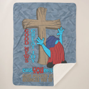 Wood Cross Cuz You Matter Gospel T-Shirt Sherpa Blanket