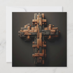 Wood Cross Greeting Card
