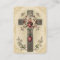Wood Cross Sacred Hearts Angels Flowers Holy Card