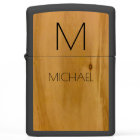 Wood Custom Name and Initial (Monogram) Elegant