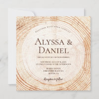 Wood Cut Grain Custom Rustic Wedding