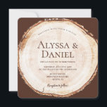 Wood Cut Grain Custom Rustic Wedding  Invitation<br><div class="desc">Presenting our Custom Rustic Wedding Invitation with a Wood Cut Grain design! Drawing inspiration from the captivating wood cut slabs often seen at romantic and rustic weddings, this invitation showcases the natural beauty of tree rings in a unique and memorable way. Embracing the charm of a wood slice, our invitation...</div>