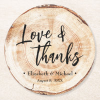 Wood cutting heart wood Love and thanks Wedding