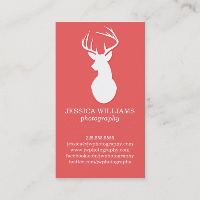 Wood & Deer Business Cards | Rustic (Front)