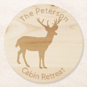 Wood Deer Paper Coasters