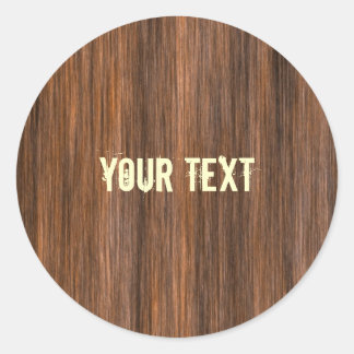 Wood design classic round sticker
