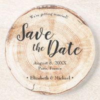 Wood Disc Custom Save the Date Rustic Wedding