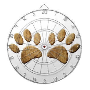Wood Dog Paw Print Dartboard