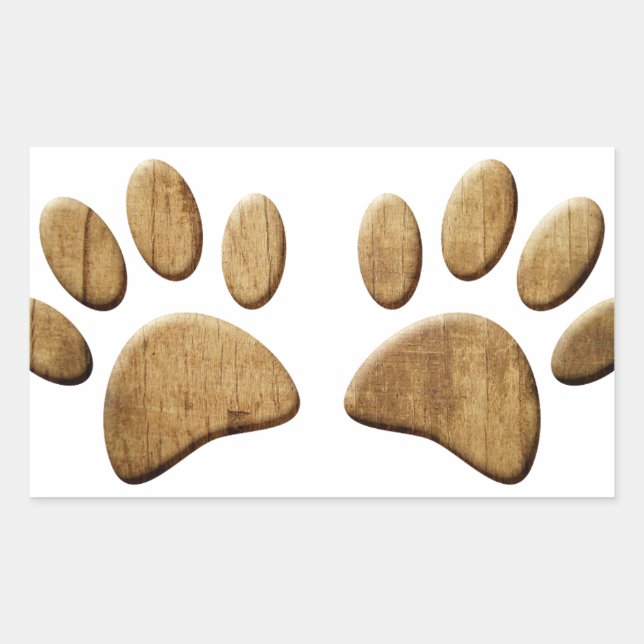 Wood Dog Paw Print Sticker (Front)