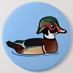 Wood Duck 6 Inch Round Button
