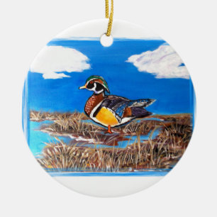 WOOD DUCK CERAMIC ORNAMENT