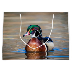 Wood Duck in a pond Large Gift Bag