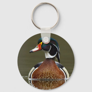Wood Duck on Water Keychain