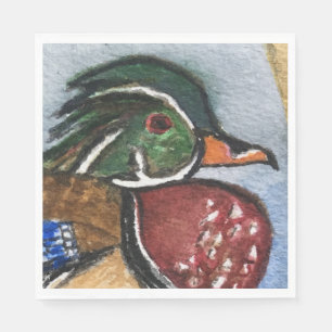 Wood Duck Party Paper Napkins Rustic