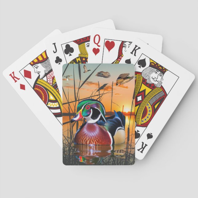 Wood Duck Playing Cards, Flying Mallard Playing Cards (Back)