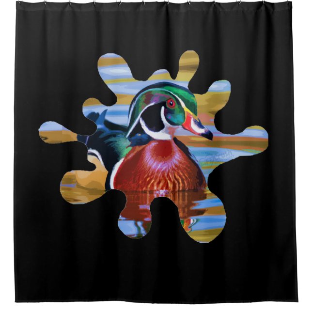 Wood Duck Shower Curtain, Duck Hunting (Front)