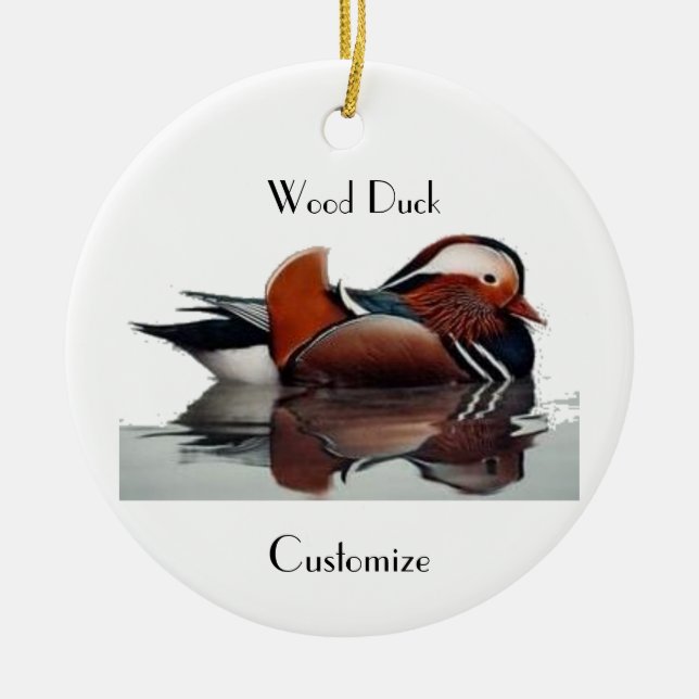 Wood Duck Thunder_Cove Ceramic Ornament (Front)