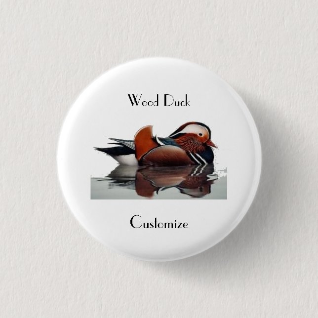 Wood Duck Thunder_Cove  Coaster 1 Inch Round Button (Front)