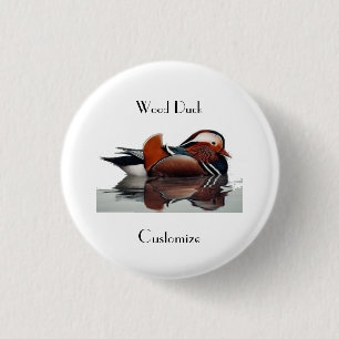 Wood Duck Thunder_Cove Coaster 1 Inch Round Button