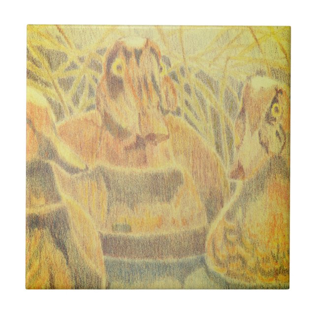 Wood Ducks on Water Tile (Front)