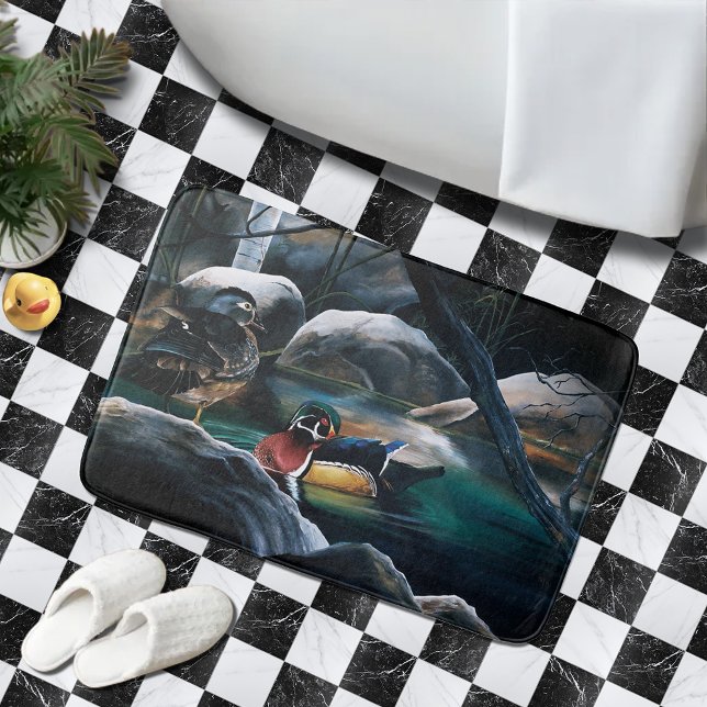 Wood Ducks Pond Bath Mat (Creator Uploaded)