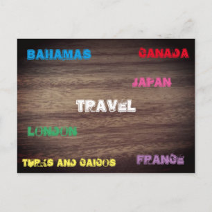 Wood effect Travel Postcard