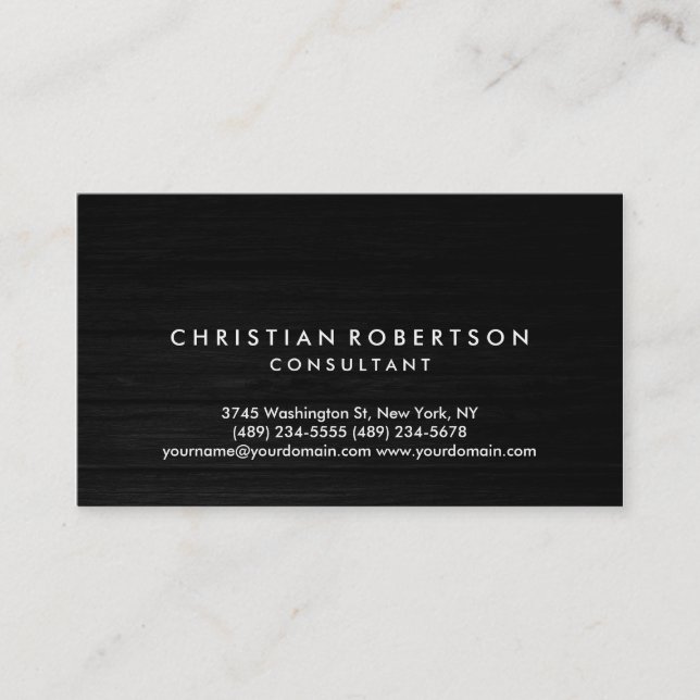 Wood Effet Grey Carte de visite consultant moderne (Devant)