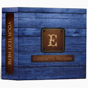 Wood Elegant Monogram Leather Look #19 Binder