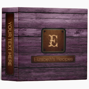 Wood Elegant Monogram Leather Look #20 Binder