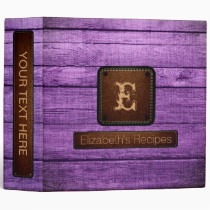 Wood Elegant Monogram Leather Look #22 Binder